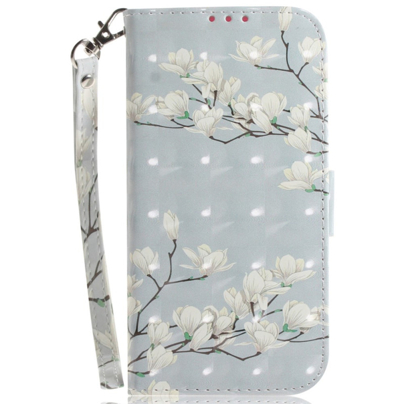 Motorola Edge 50 Ultra Magnolias Capa
 com cordão de segurança