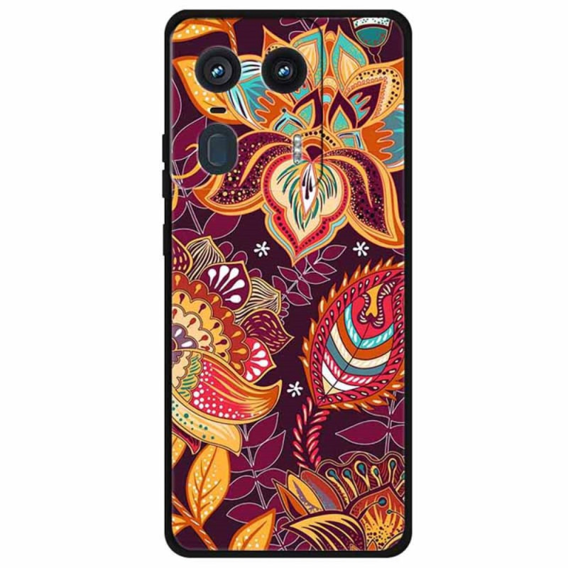 Capa de flores dourada para Motorola Moto X50 Ultra Gold da Cercis