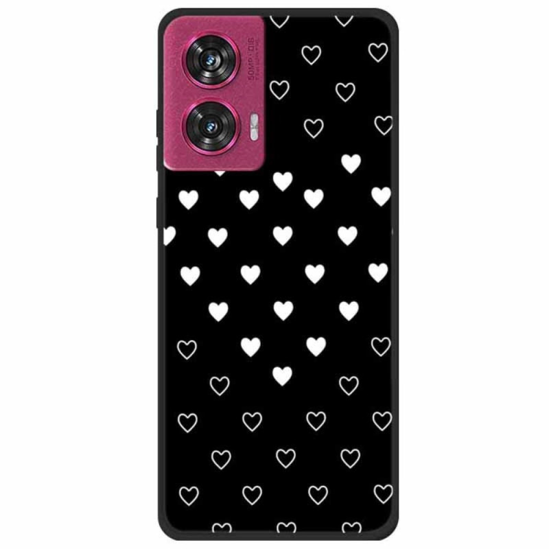 Capa Motorola Edge 50 Fusion White Hearts