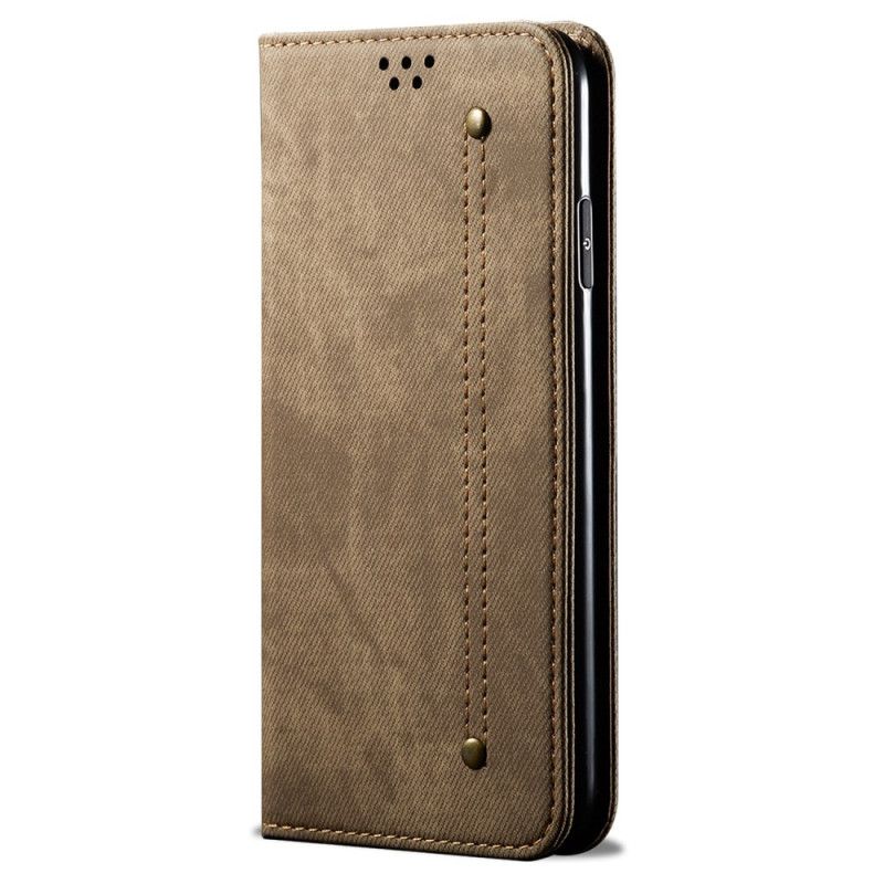 Capa Flip Motorola Edge 50 Fusion Jeans Tecido