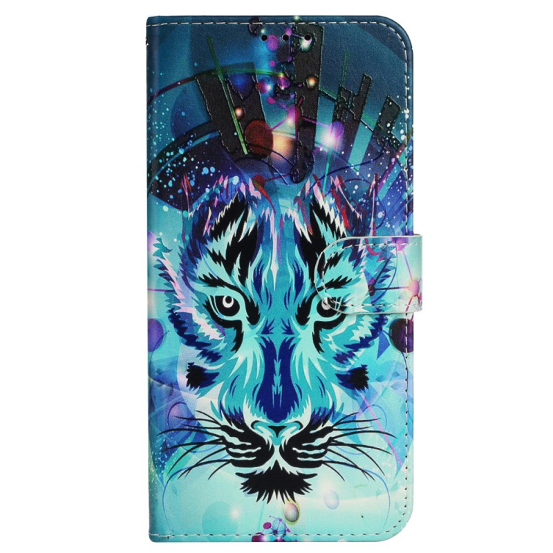 Capa para iPhone 16 com motivo de lobo e alça