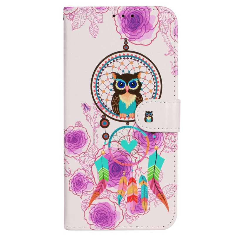 Capa para iPhone 16 Dreamcatcher Owl com cordão de pescoço