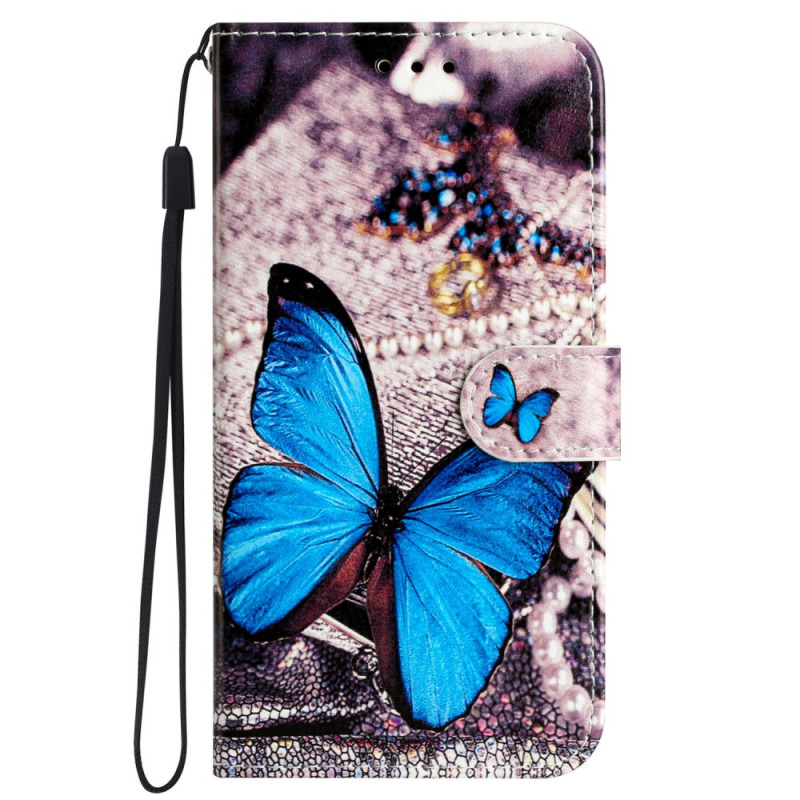 Capa Butterfly Strap azul para iPhone 16