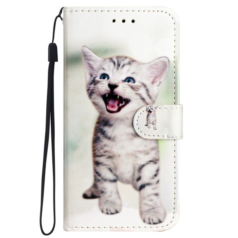 Capa iPhone 16 Little Cat com cordão de segurança