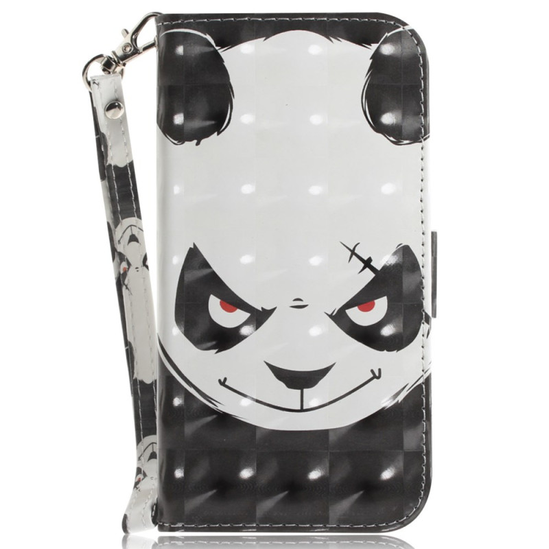 Capa iPhone 16 Angry Panda com cordão de segurança