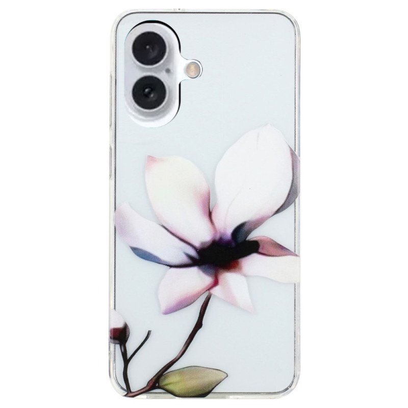 Capa flor branca para iPhone 16