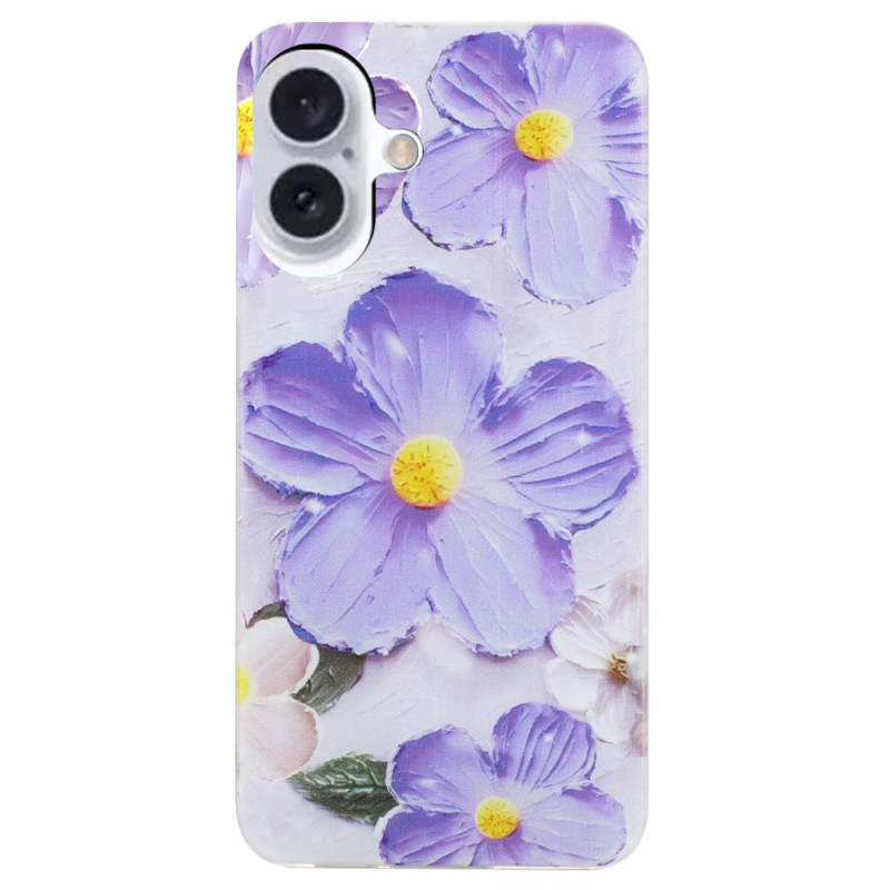 Capa flor roxa para iPhone 16