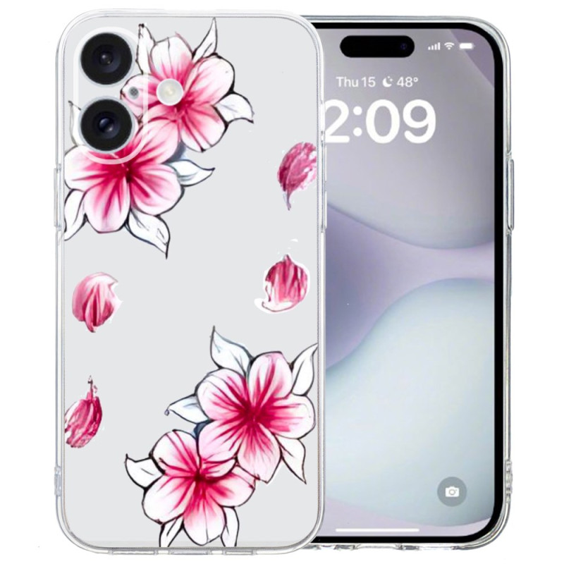 Capa iPhone 16 Transparent Edge Cherry Blossom