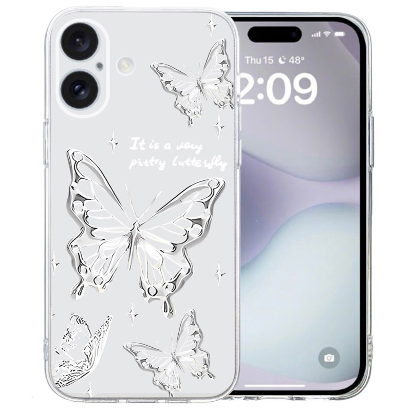 Capa iPhone 16 Transparent Edge Butterflies