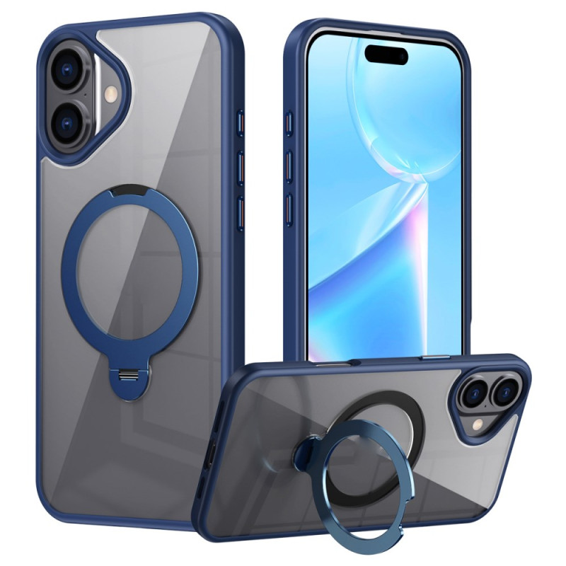 Capa transparente para iPhone 16 Anel de suporte magnético