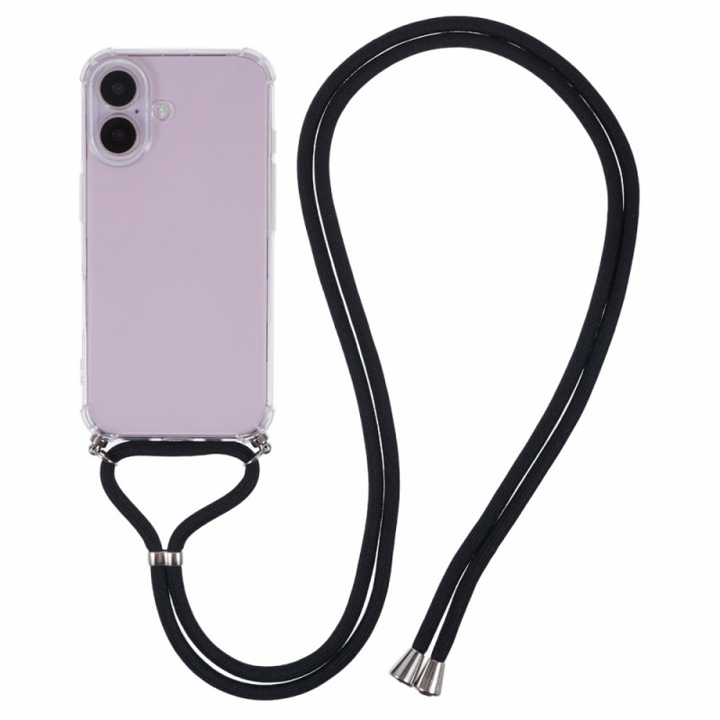 Capa transparente para iPhone 16 com cordão
