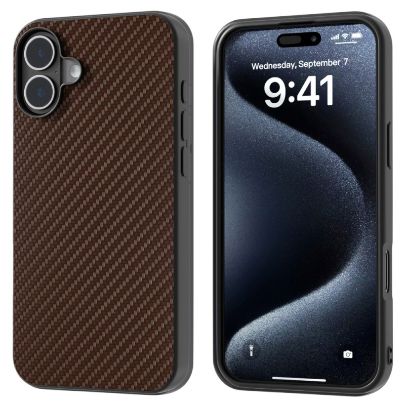 Capa para iPhone 16 com textura de fibra de carbono ABEEL