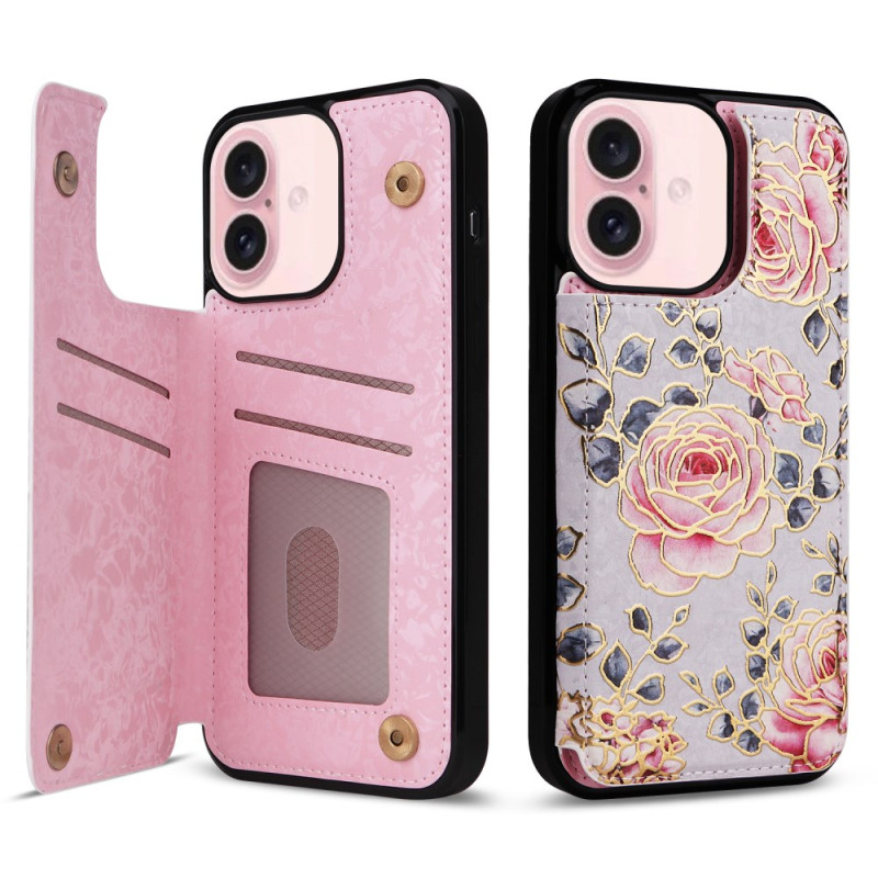 Capa para iPhone 16 RFID Card Case Floral