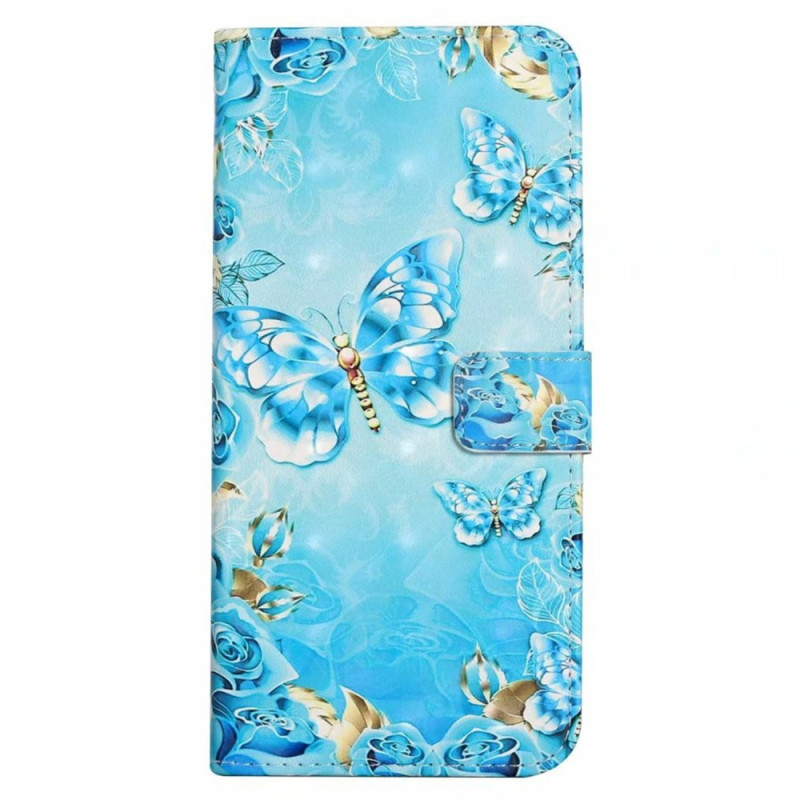 Capa iPhone 16 Azul claro Borboletas