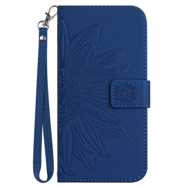 Capa para iPhone 16 Sunflower Print com cordão de pescoço