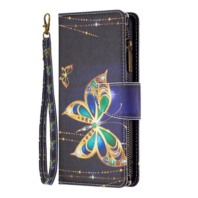 Capa para iPhone 16 Plus Strass Butterflies com cordão de pescoço