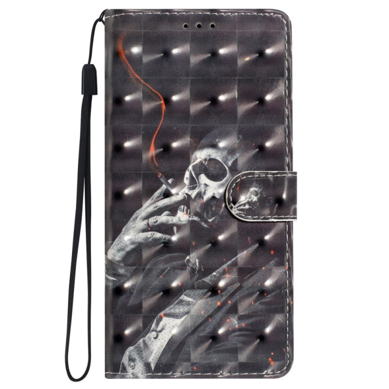 Capa para iPhone 16 Plus Smoking Skeleton com correia