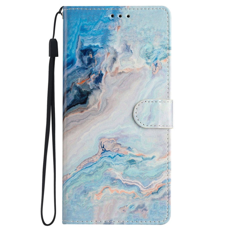 Capa para iPhone 16 Plus Marble Blue com correia