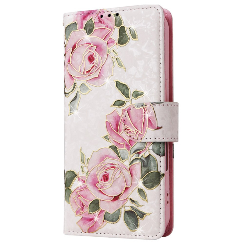 Capa para iPhone 16 Plus Estojo
 RFID Blocking Floral