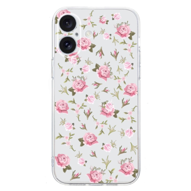 Capa iPhone 16 Plus Flores cor-de-rosa pequenas