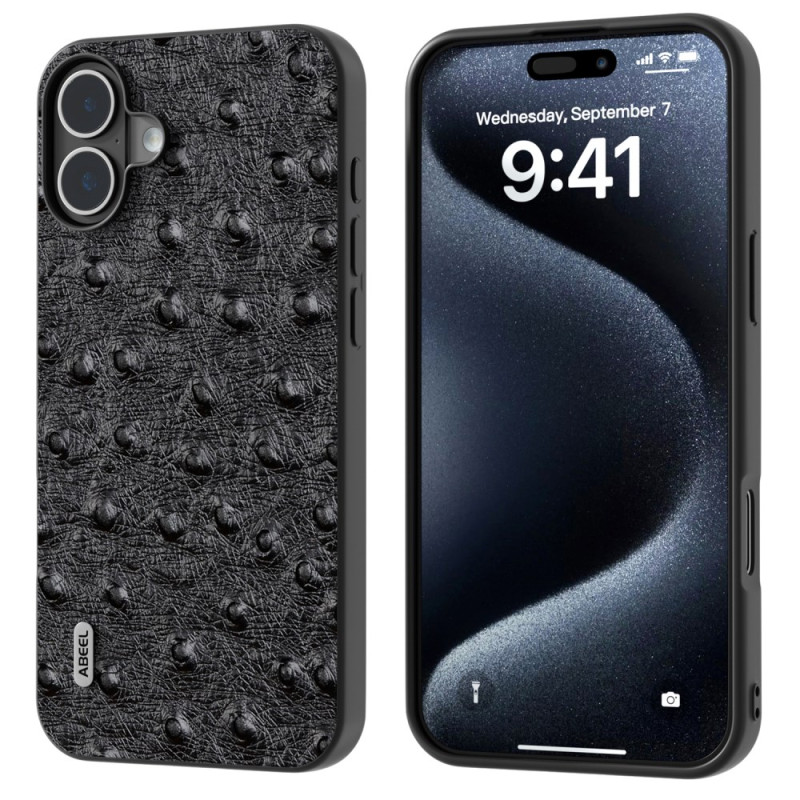 Capa para iPhone 16 Plus com textura de avestruz ABEEL