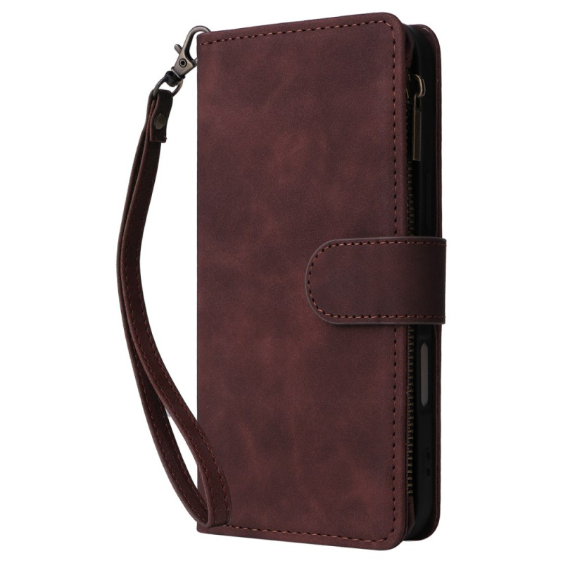 Capa para iPhone 16 Plus com bolso com fecho, carteira e suporte para telemóvel