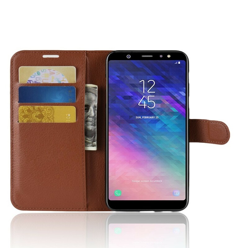 Samsung Galaxy A6 Plus Capa de Couro Lychee Samsung Galaxy A6 Plus Capa de Couro Lychee