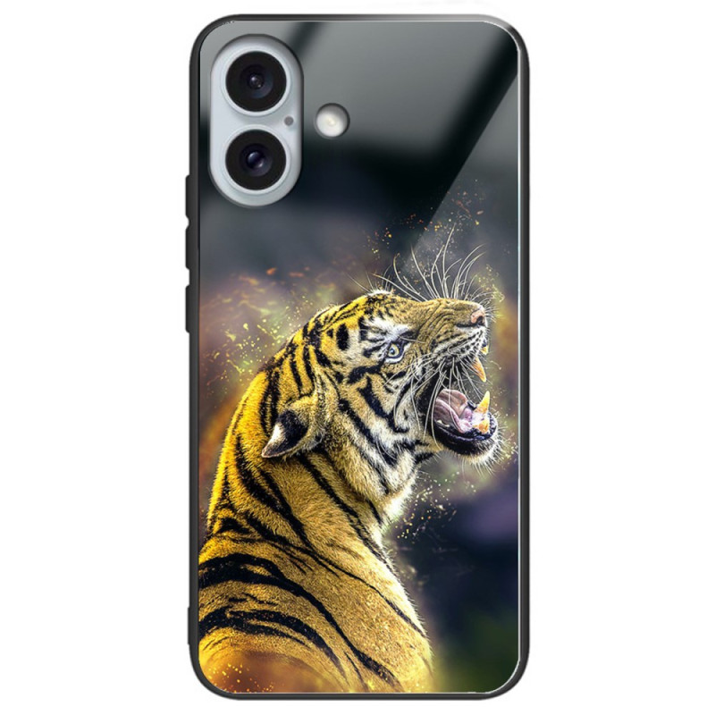 Capa para iPhone 16 Plus Vidro temperado Tigre Rugidor