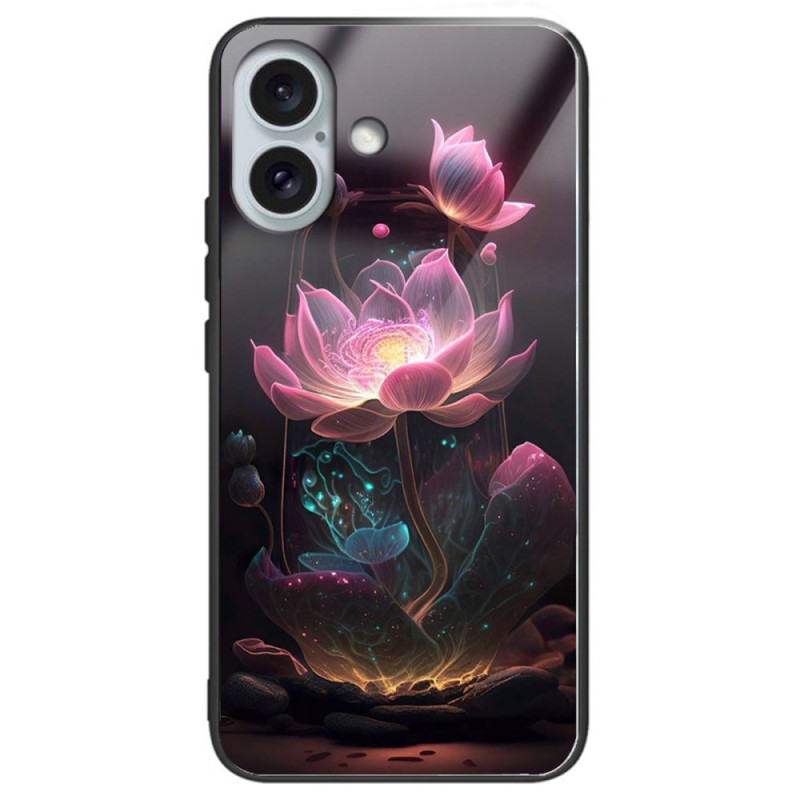 Capa iPhone 16 Plus Vidro temperado Lotus Rosa