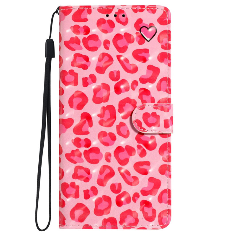 Capa para iPhone 16 Pro Rosa Leopardo com Cordão
