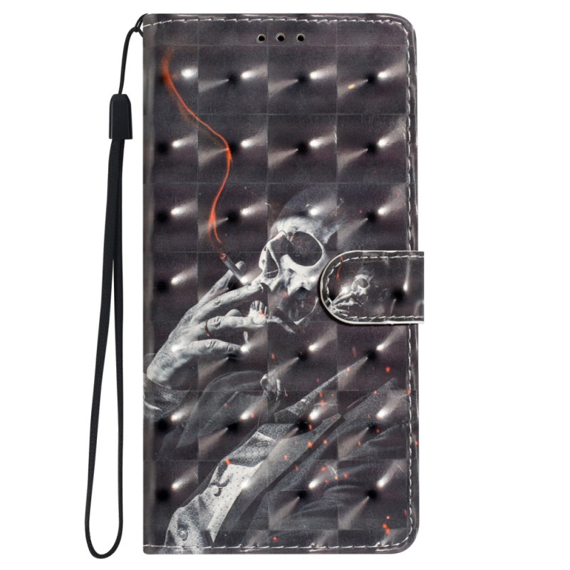 Capa com cordão para iPhone 16 Pro Smoking Skeleton