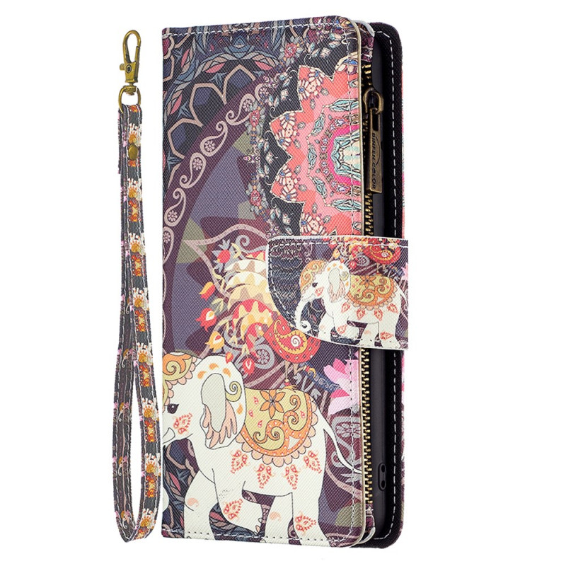 Capa iPhone 16 Pro Wallet Tribal Elephant