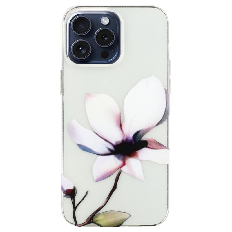 Capa para iPhone 16 Pro com flor branca