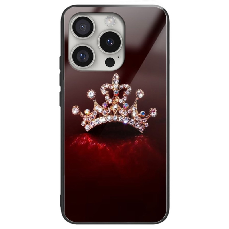 Capas para iPhone 16 Pro Coroa de diamante em vidro temperado