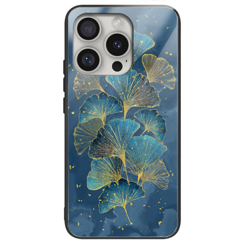 Capa iPhone 16 Pro Vidro temperado Folhas de Ginkgo