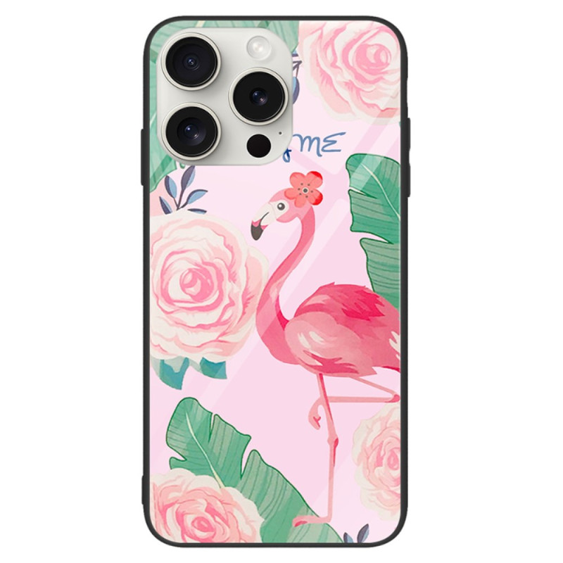 Capa iPhone 16 Pro Vidro temperado Flamingo cor-de-rosa