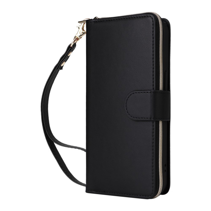 Capa para iPhone 16 Pro 9 com suporte para cartão e cordão de segurança