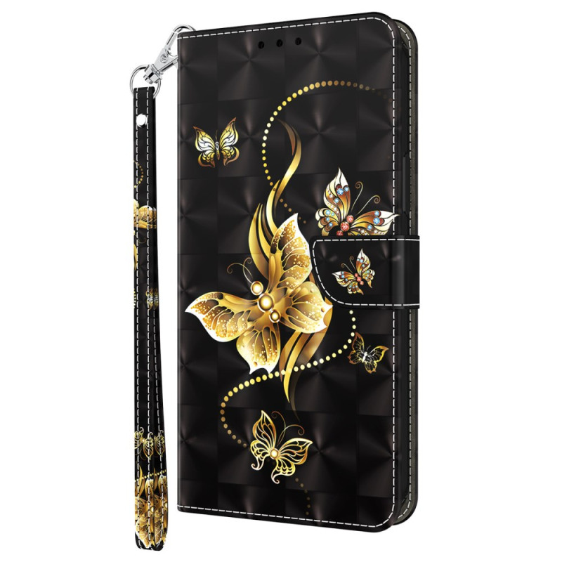 Capa para Google Pixel 9 / Pixel 9 Pro Gold Butterflies Strap