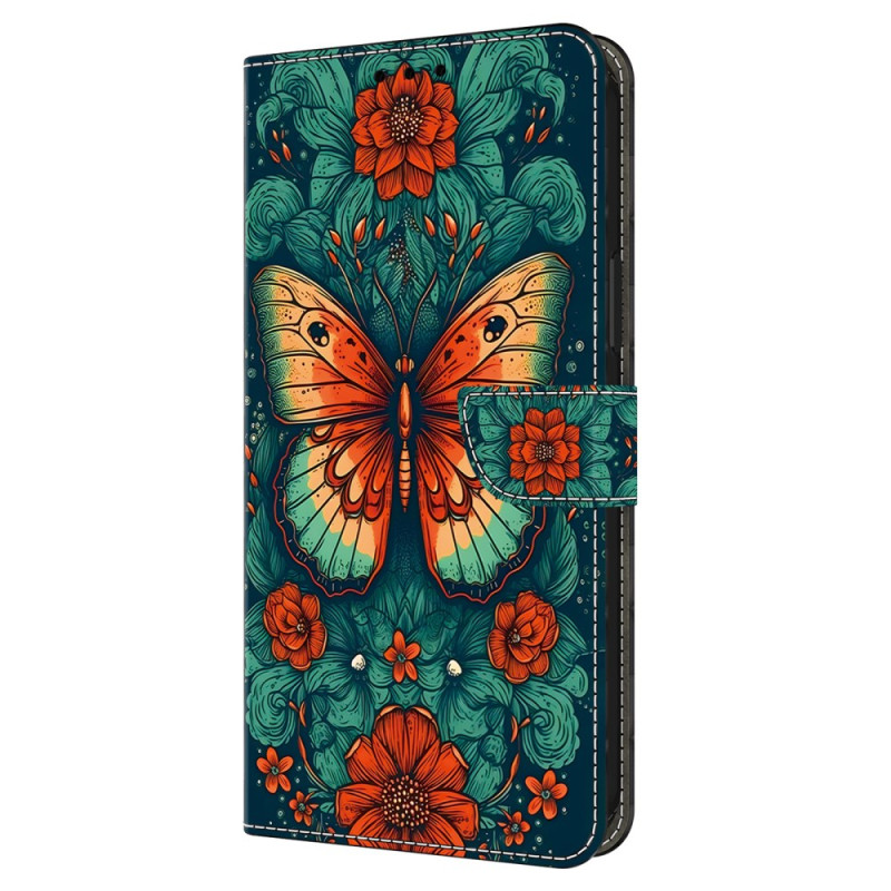 Capa Google Pixel 9 / Pixel 9 Butterfly sobre fundo floral