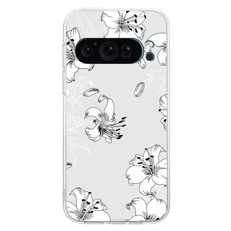 Capa de flores brancas para Google Pixel 9