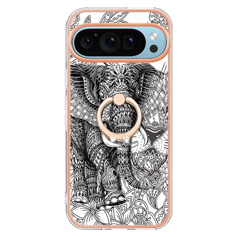 Capa para Google Pixel 9 / Pixel 9 Pro Anel de suporte do Totem de Elefante