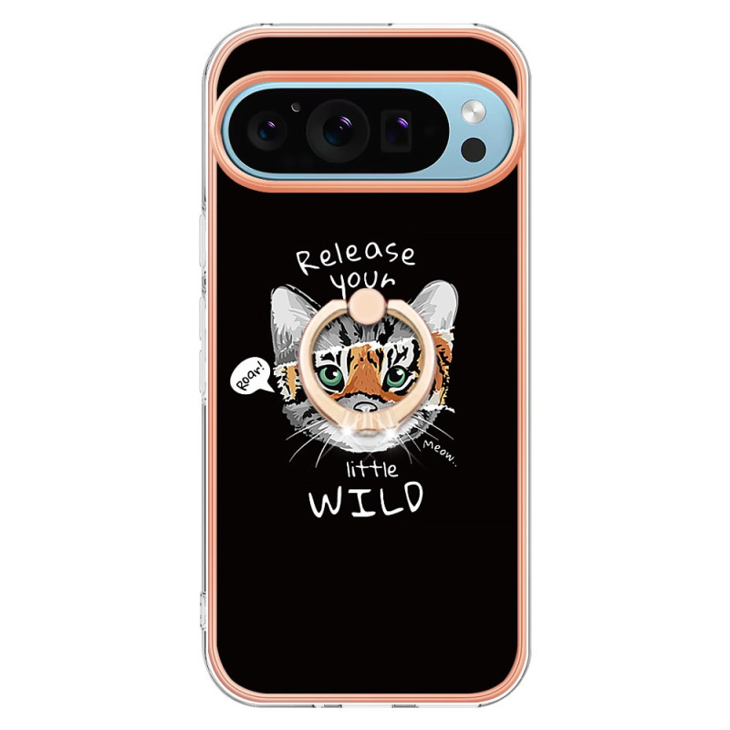 Capa para Google Pixel 9 / Pixel 9 Pro Suporte para Anel Gato / Tigre