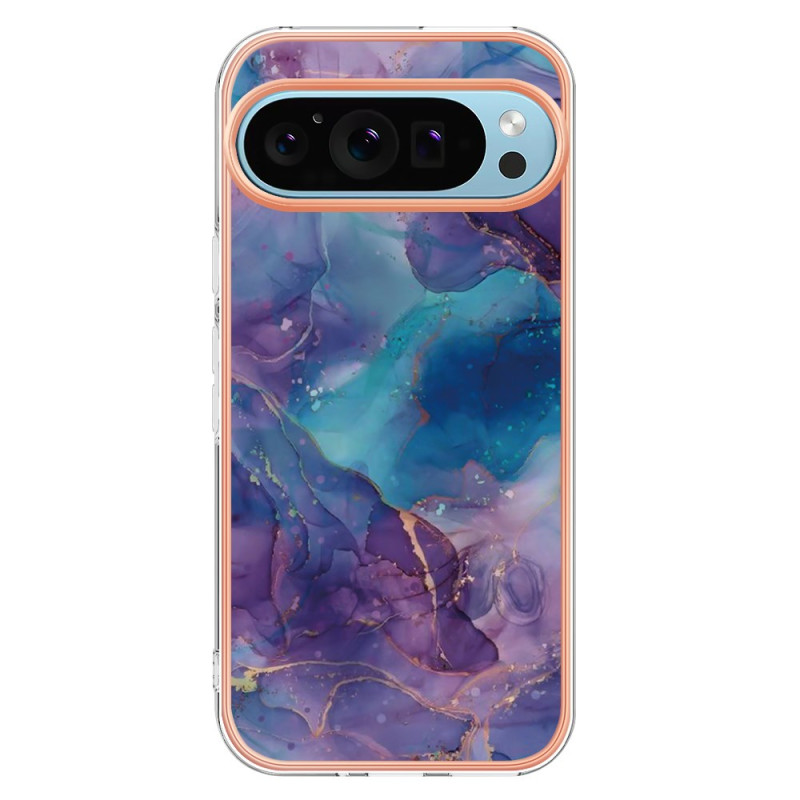 Capa para Google Pixel 9 / Pixel 9 Pro Anel de suporte com decoração em mármore