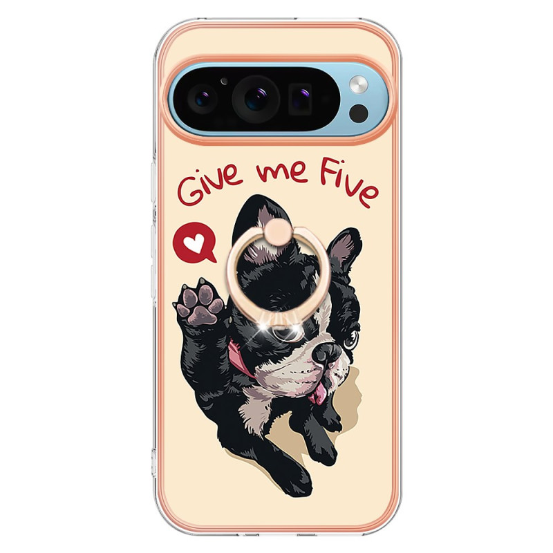 Capa para Google Pixel 9 Pro XL Anel de apoio para cães Dê-me cinco