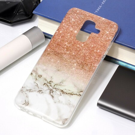 Samsung Galaxy A6 Plus Capa de Mármore Glitter
