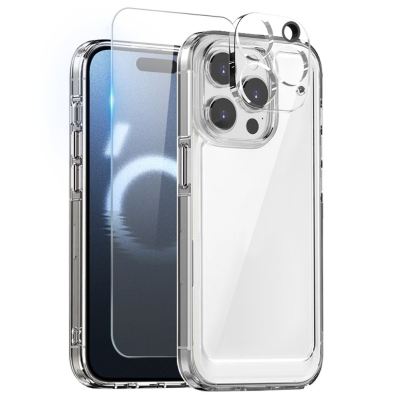 Capa transparente Trio para iPhone 16 Pro com protetor de ecrã e protetor da protecção para lente
 da câmara NORTHJO