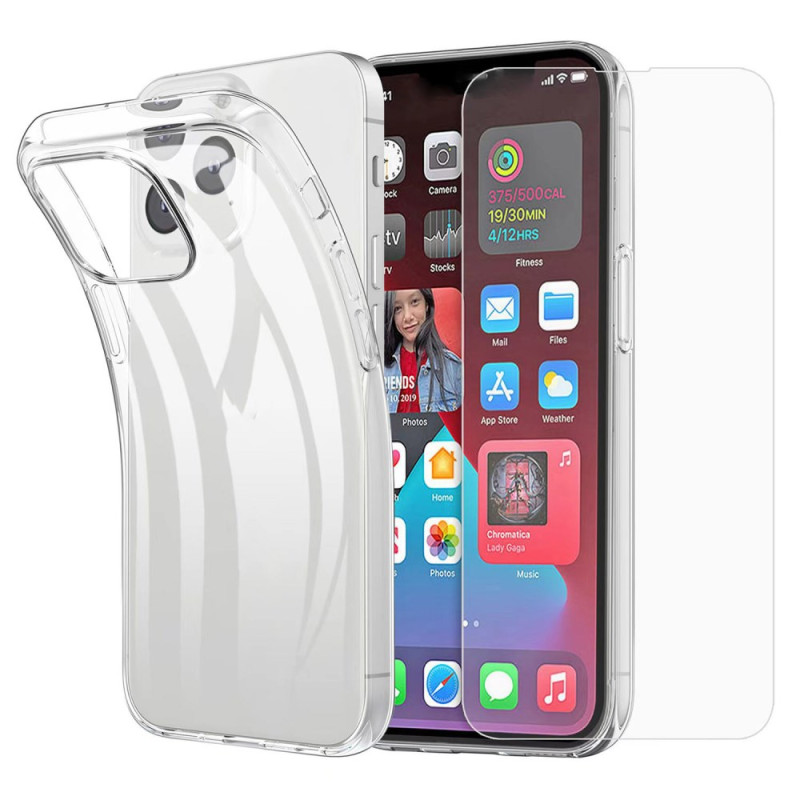 Capa flexível transparente Trio para iPhone 16 Pro com película para a protecção para lente
 da câmara e proteção de ecrã em vid