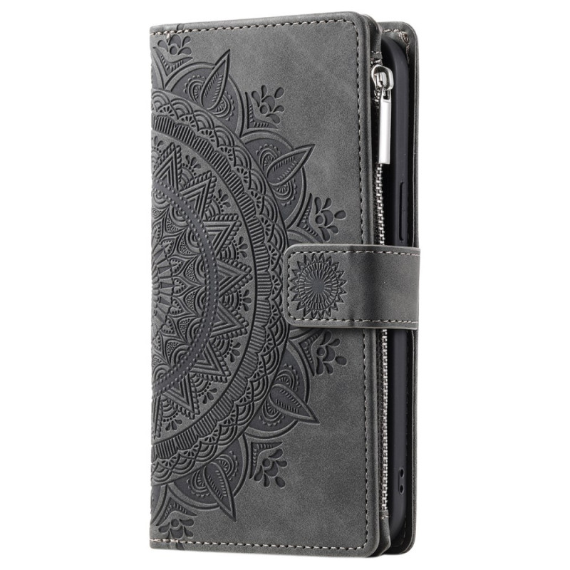 Capa iPhone 16 Pro Wallet Efeito camurça Mandala