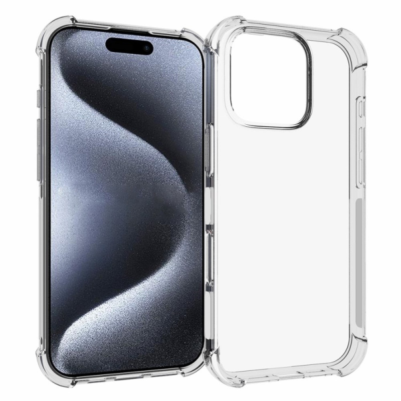 Capa reforçada antiderrapante transparente para iPhone 16 Pro