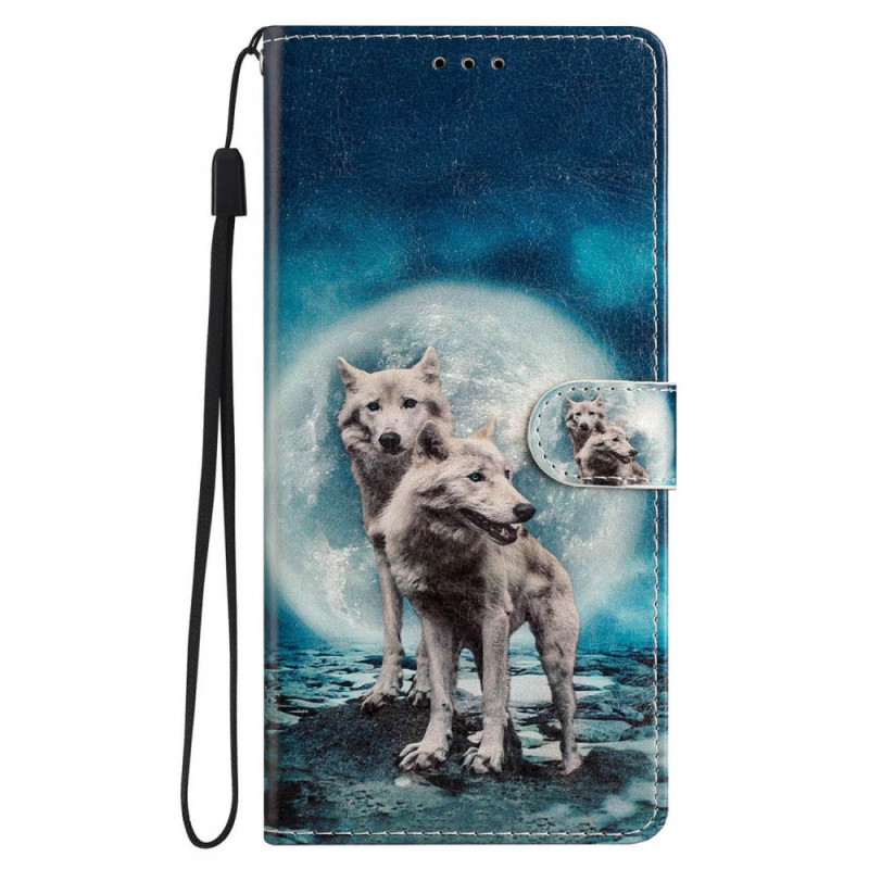 Capa com cordão para iPhone 16 Pro Max Two Wolves